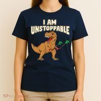 I Am Unstoppable TRex Funny Short Dinosaur Arms Joke T-Shirt thumb 4