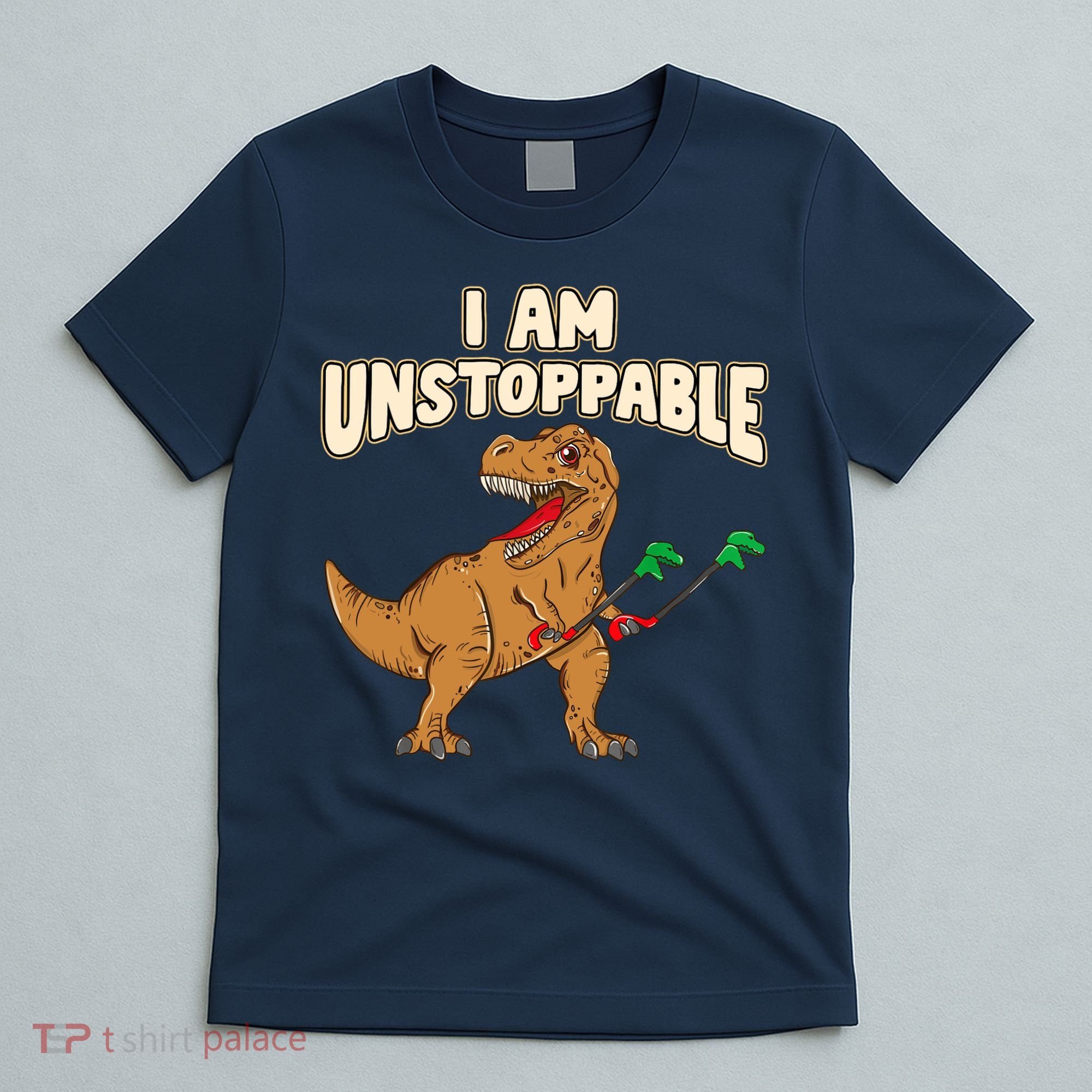 I Am Unstoppable TRex Funny Short Dinosaur Arms Joke T-Shirt