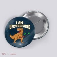 I Am Unstoppable TRex Funny Short Dinosaur Arms Joke Button thumb 0