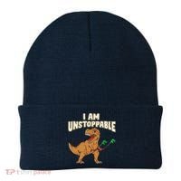 I Am Unstoppable TRex Funny Short Dinosaur Arms Joke Beanie thumb 0