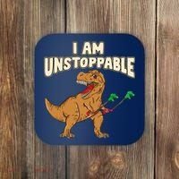 I Am Unstoppable TRex Funny Short Dinosaur Arms Joke Coaster thumb 0