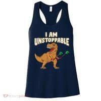 I Am Unstoppable TRex Funny Short Dinosaur Arms Joke Women's Tank Top thumb 0