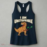 I Am Unstoppable TRex Funny Short Dinosaur Arms Joke Women's Tank Top thumb 3