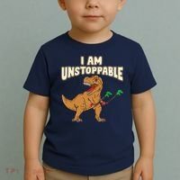 I Am Unstoppable TRex Funny Short Dinosaur Arms Joke Toddler T-Shirt thumb 2