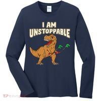 I Am Unstoppable TRex Funny Short Dinosaur Arms Joke Women's Long Sleeve Shirt thumb 0
