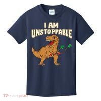 I Am Unstoppable TRex Funny Short Dinosaur Arms Joke Kids T-Shirt thumb 0