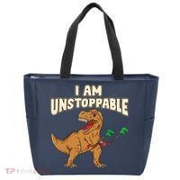 I Am Unstoppable TRex Funny Short Dinosaur Arms Joke Tote Bag thumb 0
