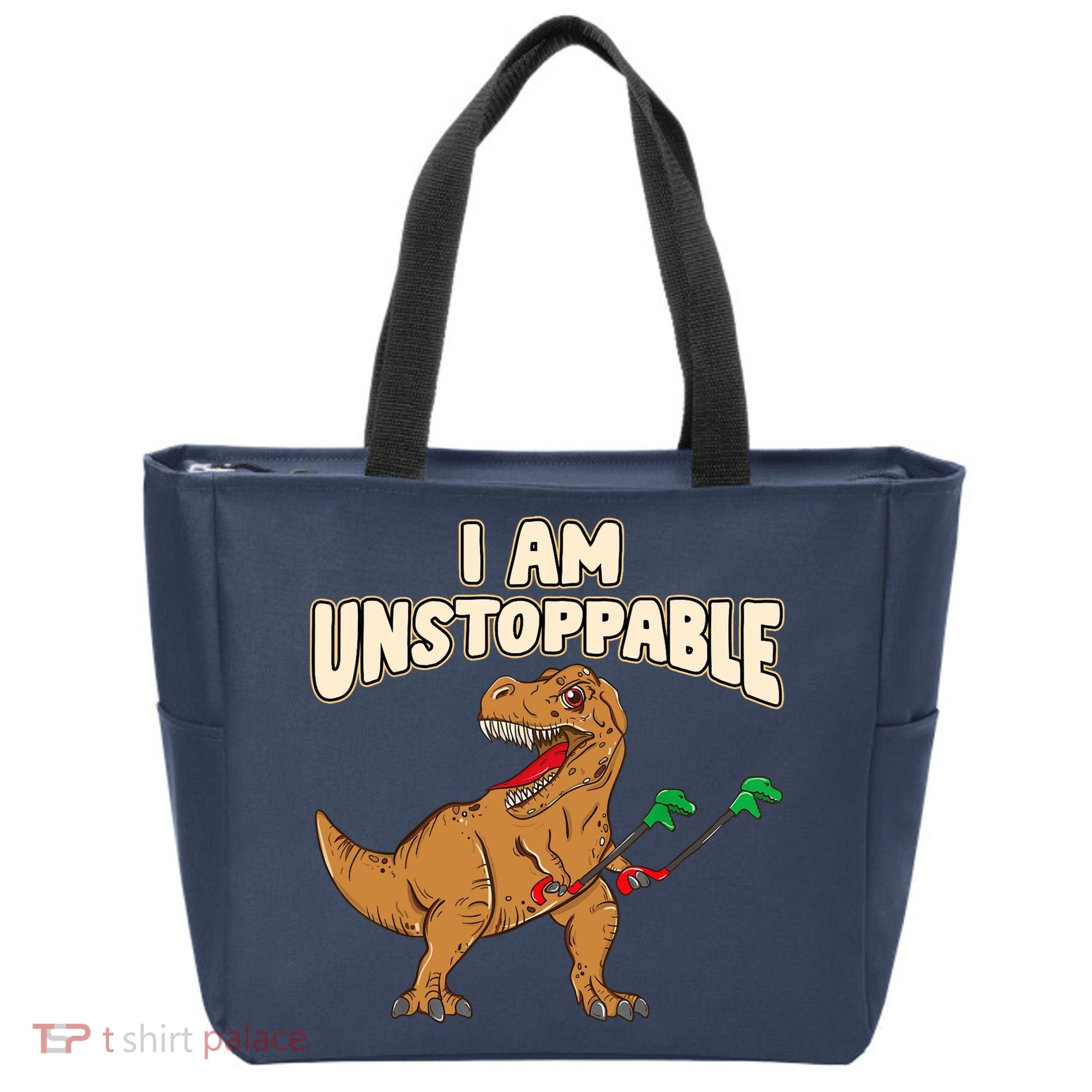 I Am Unstoppable TRex Funny Short Dinosaur Arms Joke Tote Bag