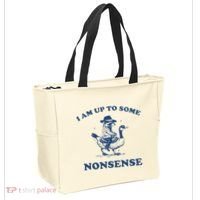 I Am Up To Some Nonsense Funny Goose Raccoon Sarcasm Saying Tote Bag thumb 2