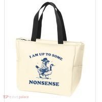I Am Up To Some Nonsense Funny Goose Raccoon Sarcasm Saying Tote Bag thumb 3