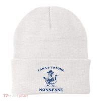 I Am Up To Some Nonsense Funny Goose Raccoon Sarcasm Saying Beanie thumb 0