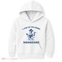 I Am Up To Some Nonsense Funny Goose Raccoon Sarcasm Saying Kids Hoodie thumb 0