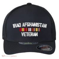 Iraq Afghanistan Veteran Pride Service Ribbon Flexfit Unipanel Trucker Cap thumb 0