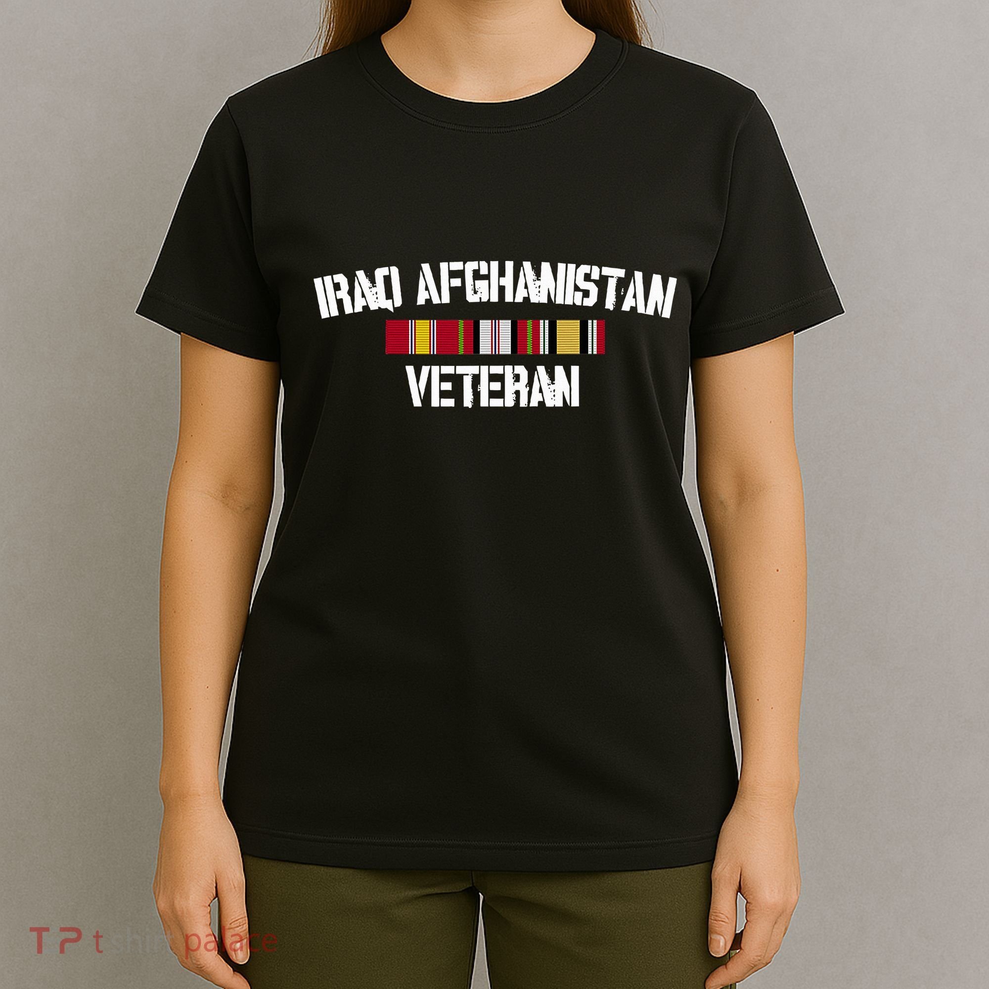 Iraq Afghanistan Veteran Pride Service Ribbon T-Shirt