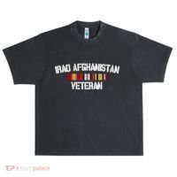 Iraq Afghanistan Veteran Pride Service Ribbon Urban Oversized Heavyweight T-Shirt thumb 0
