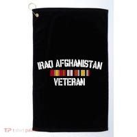 Iraq Afghanistan Veteran Pride Service Ribbon Golf Towel thumb 0