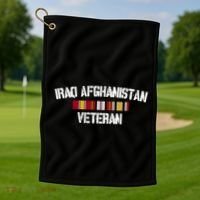 Iraq Afghanistan Veteran Pride Service Ribbon Golf Towel thumb 1