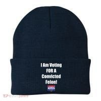 I Am Voting For A Convicted Felon Trump 2024 Beanie thumb 0