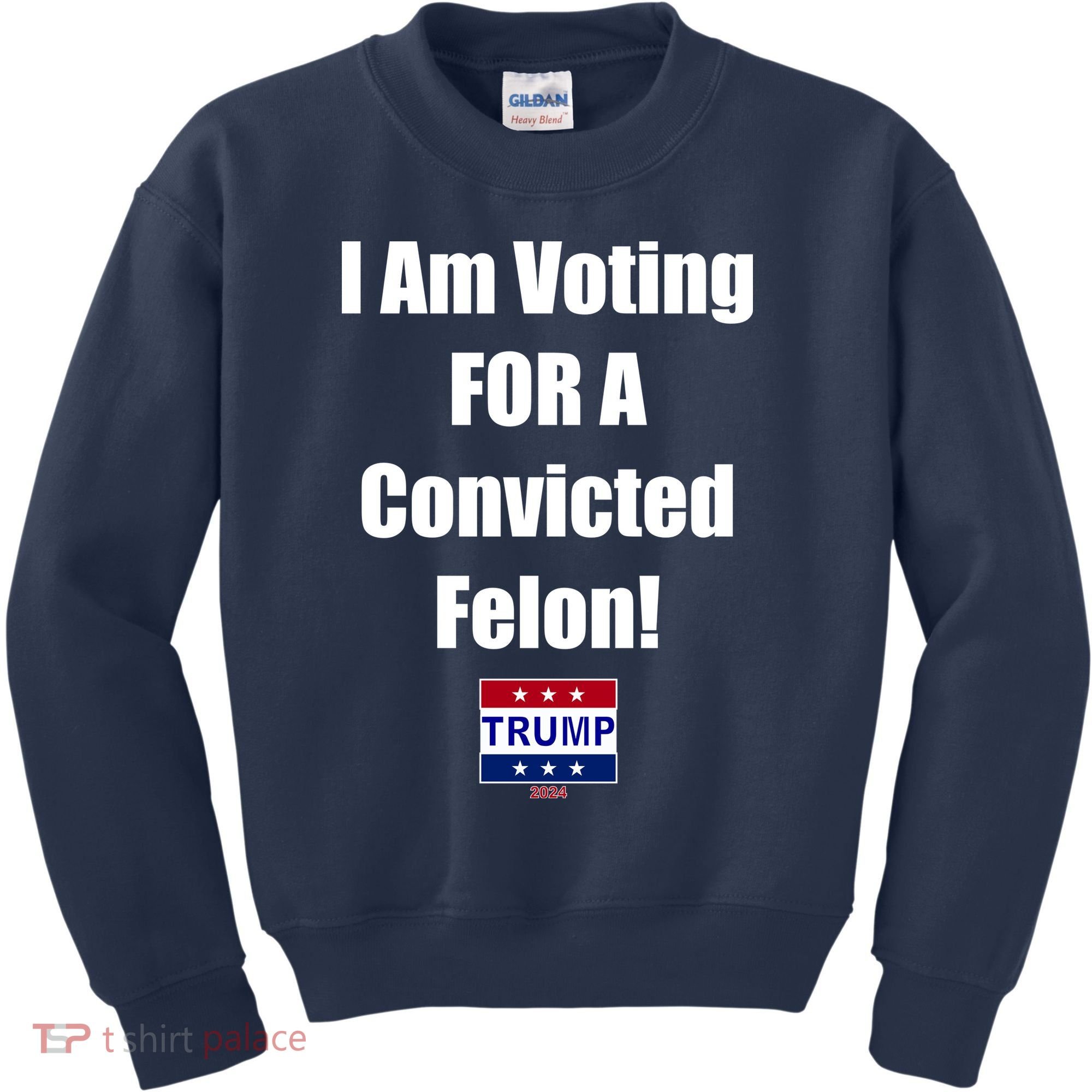 I Am Voting For A Convicted Felon Trump 2024 Kids Sweatshirt