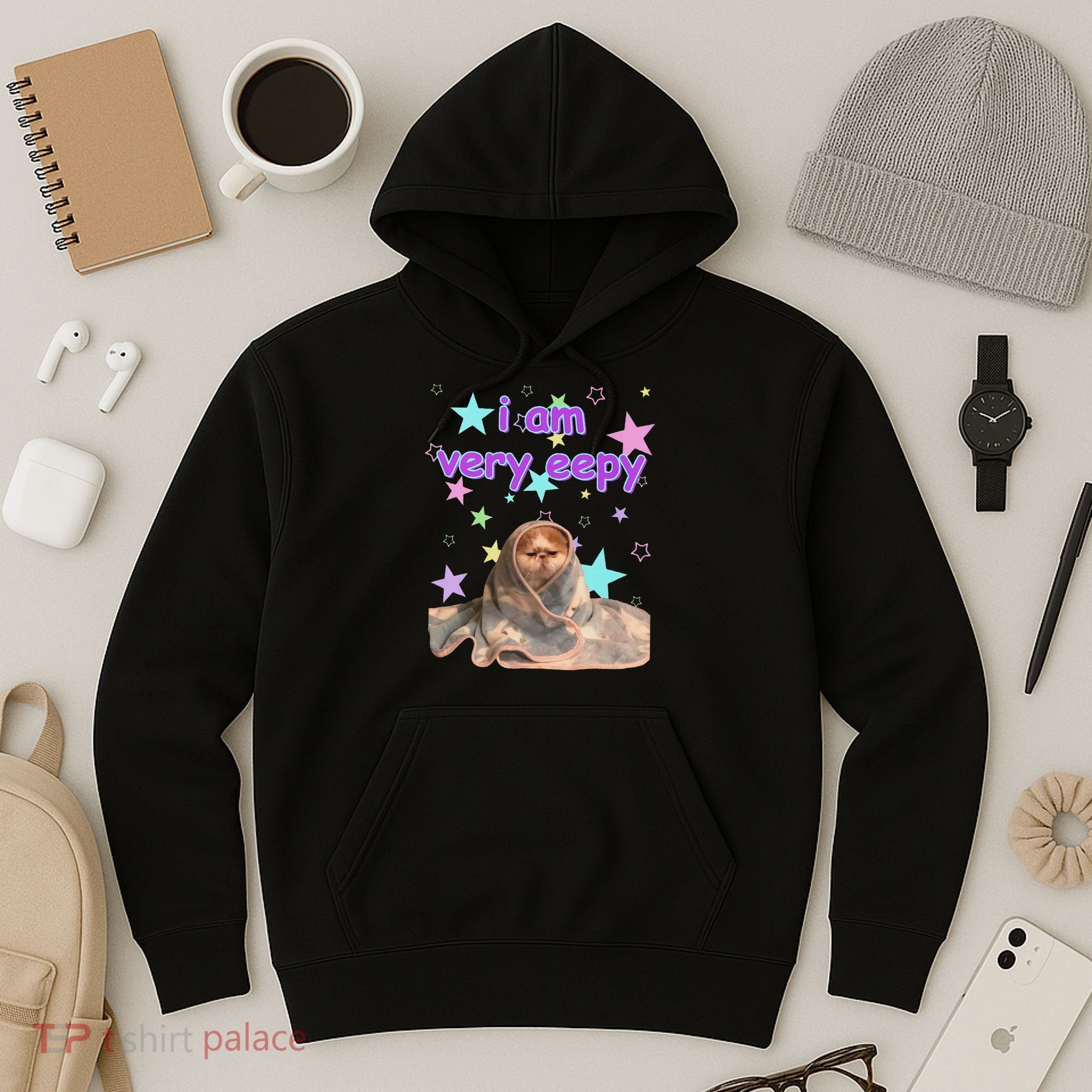 I Am Very Eepy Funny Cat Blanket Hoodie