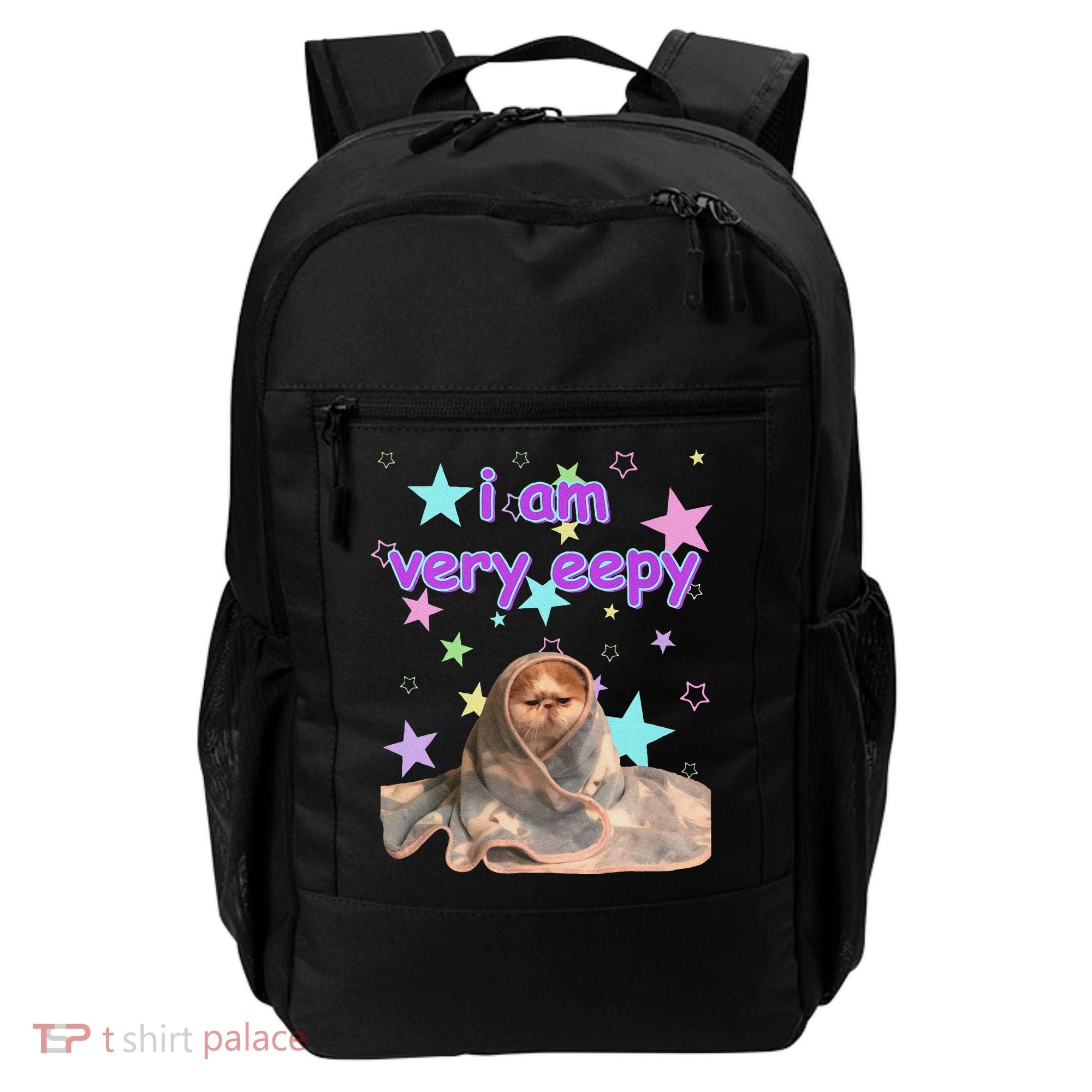 I Am Very Eepy Funny Cat Blanket Backpack