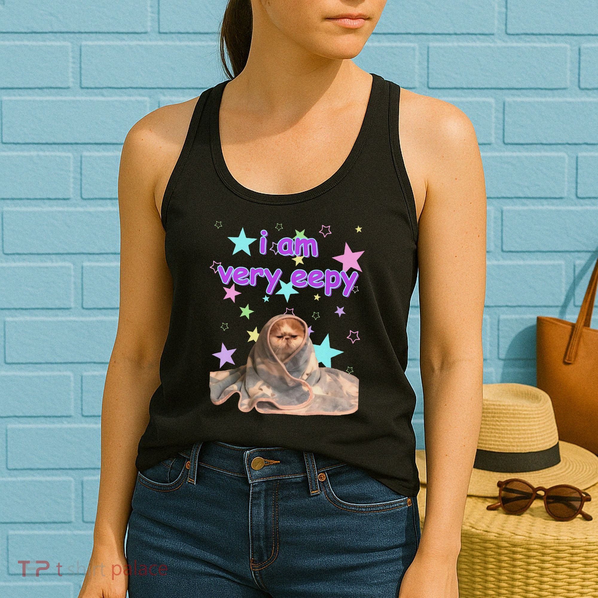 I Am Very Eepy Funny Cat Blanket Women's Tank Top