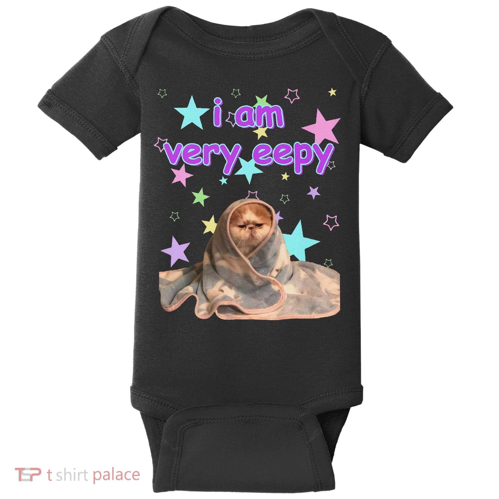I Am Very Eepy Funny Cat Blanket Baby Bodysuit
