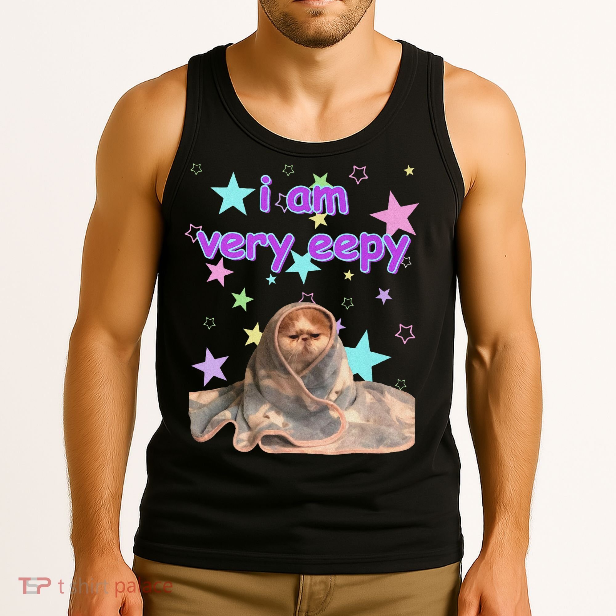 I Am Very Eepy Funny Cat Blanket Tank Top