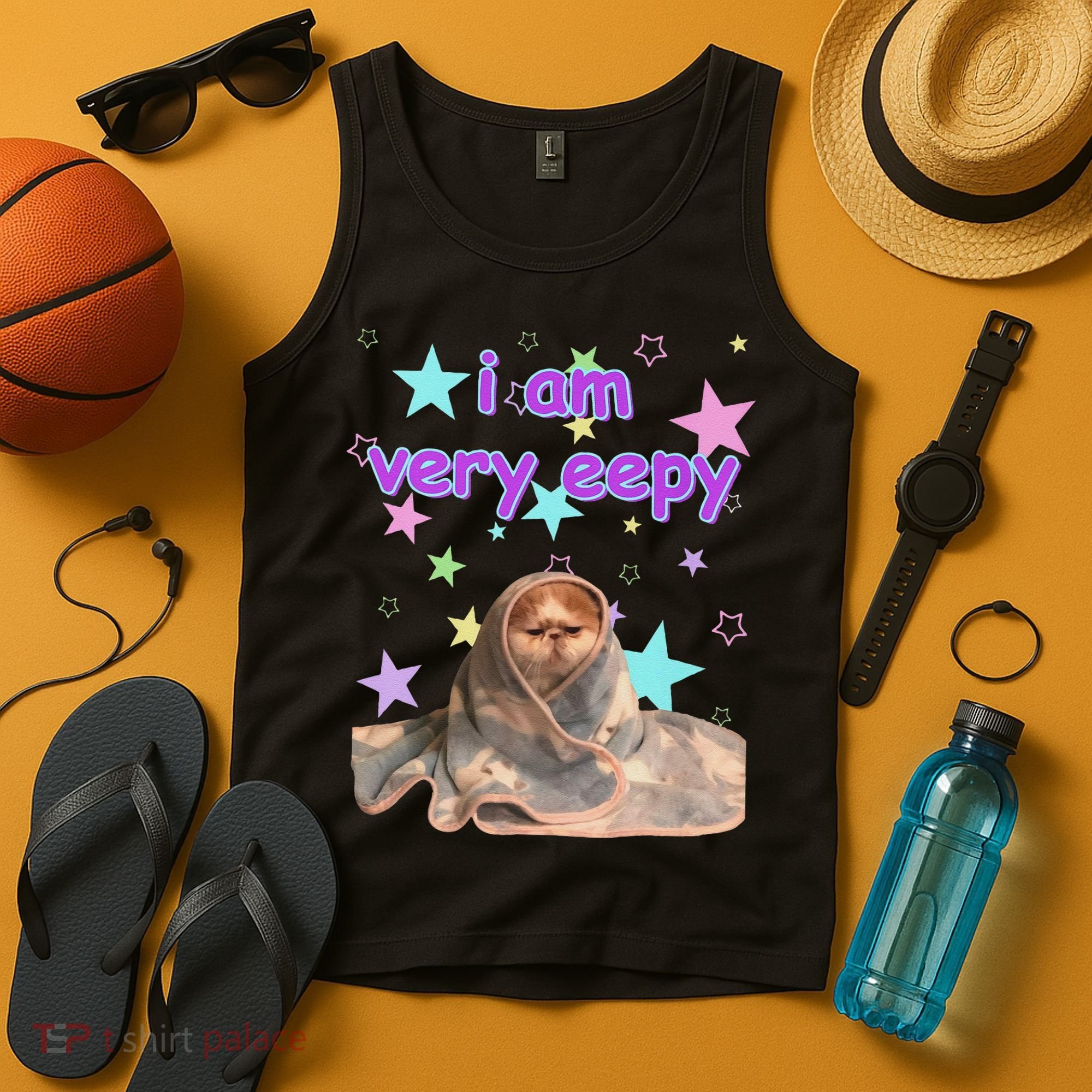 I Am Very Eepy Funny Cat Blanket Tank Top