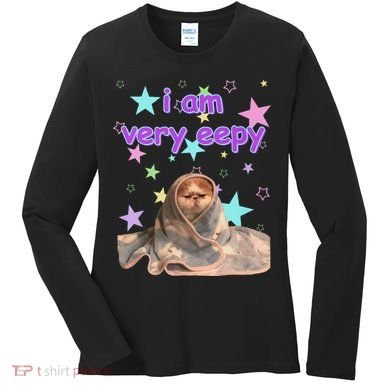 I Am Very Eepy Funny Cat Blanket Women's Long Sleeve Shirt
