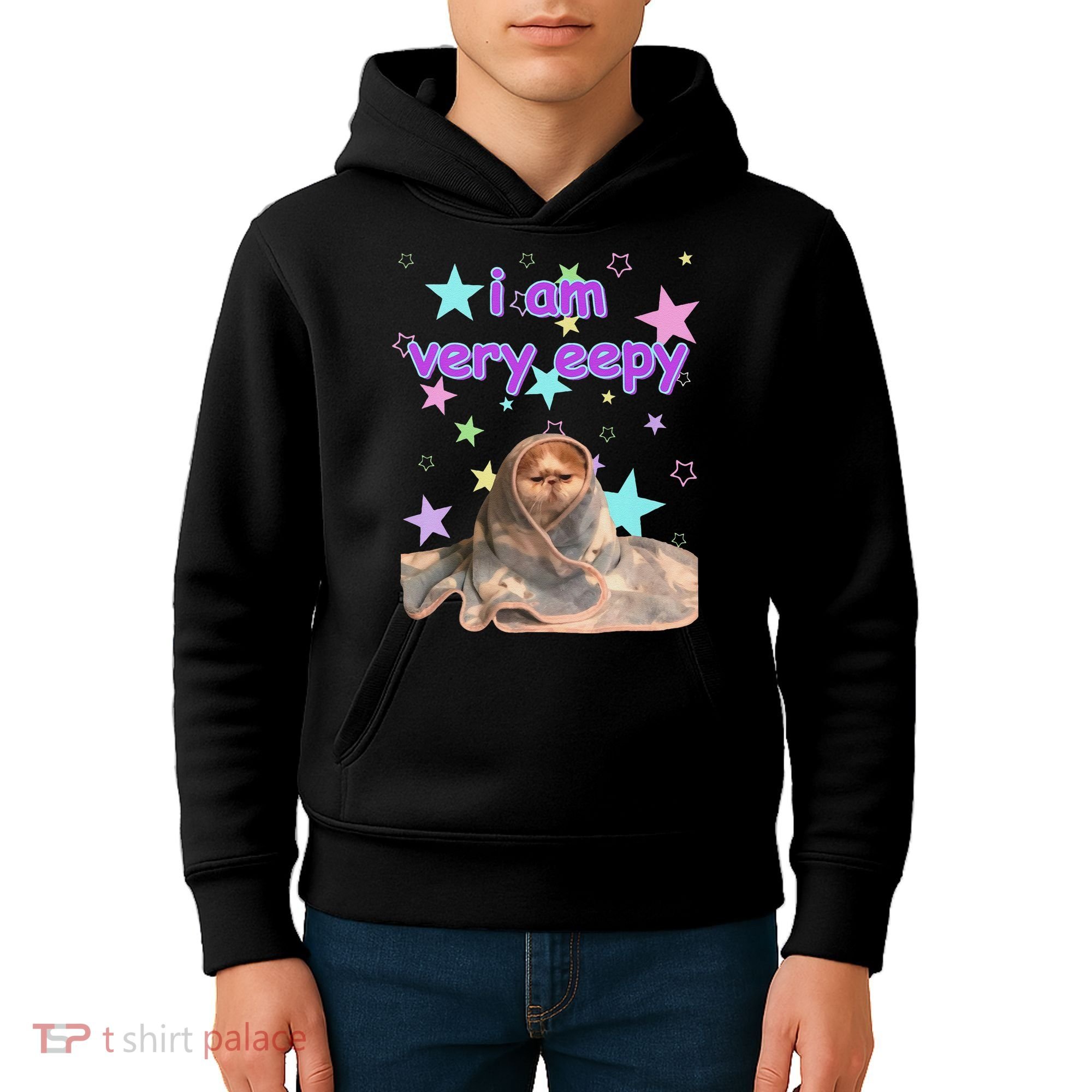 I Am Very Eepy Funny Cat Blanket Kids Hoodie