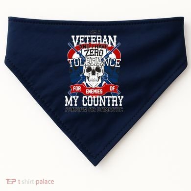 IM A Veteran With Zero Tolerance USA-Made Doggie Bandana