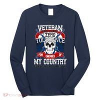 IM A Veteran With Zero Tolerance Long Sleeve Shirt thumb 0