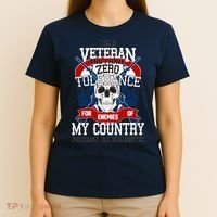 IM A Veteran With Zero Tolerance T-Shirt thumb 4