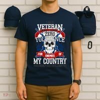 IM A Veteran With Zero Tolerance T-Shirt thumb 6
