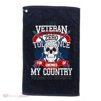 IM A Veteran With Zero Tolerance Golf Towel thumb 0