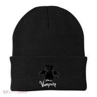 Im A Vampurr Stay Spooky Cute Cat Funny Gift Beanie thumb 0