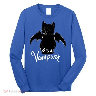Im A Vampurr Stay Spooky Cute Cat Funny Gift Long Sleeve Shirt