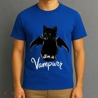 Im A Vampurr Stay Spooky Cute Cat Funny Gift T-Shirt thumb 3