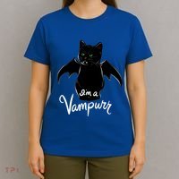 Im A Vampurr Stay Spooky Cute Cat Funny Gift T-Shirt thumb 4
