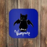 Im A Vampurr Stay Spooky Cute Cat Funny Gift Coaster thumb 0