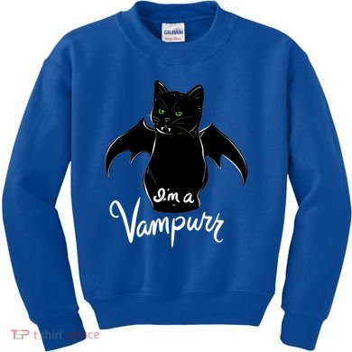 Im A Vampurr Stay Spooky Cute Cat Funny Gift Kids Sweatshirt