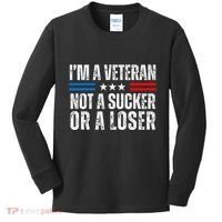 IM A Veteran Not A Sucker Or A Loser Kids Long Sleeve Shirt thumb 0