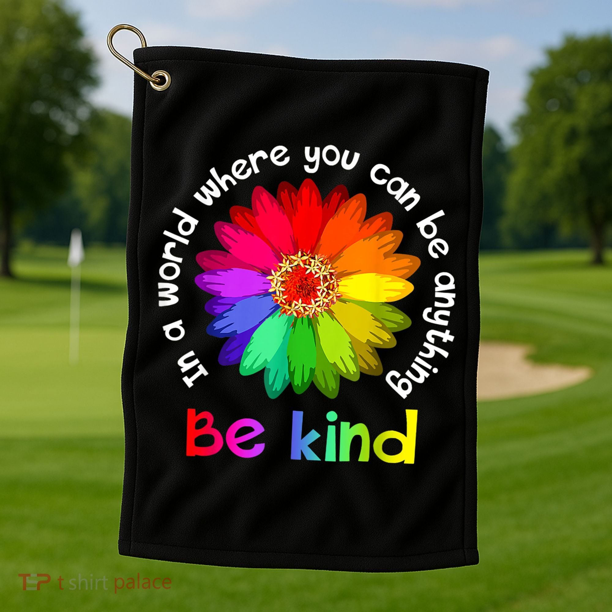 In A World Where You Can Be Anything Be Kind Kindness Gift Golf Towel