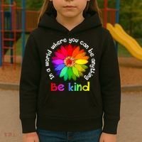 In A World Where You Can Be Anything Be Kind Kindness Gift Kids Hoodie thumb 3