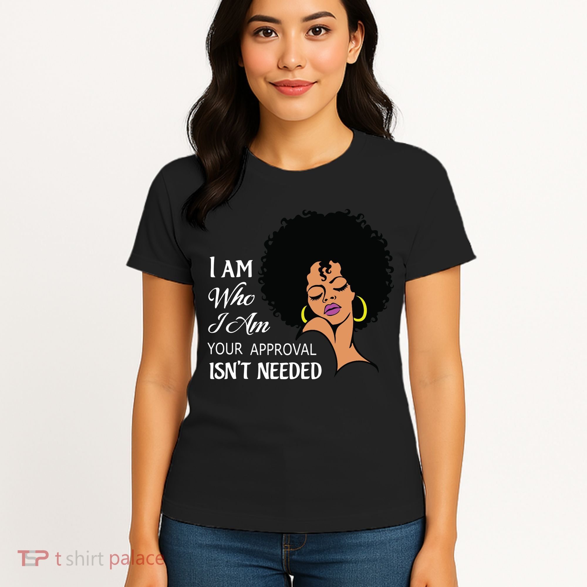 I Am Who I Am Black Queen Afro African American Women's T-Shirt