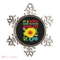 In A World Where You Can Be Anything Be Kind Sunflower Kindness Ornament thumb 0