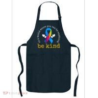 In A World Where You Can Be Anything Be Kind Autism Awareness Ribbon Apron thumb 0