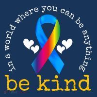 In A World Where You Can Be Anything Be Kind Autism Awareness Ribbon Apron thumb 3