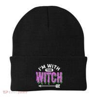 I Am With The Witch Halloween Witch Im With The Witch Funny Gift Beanie thumb 0